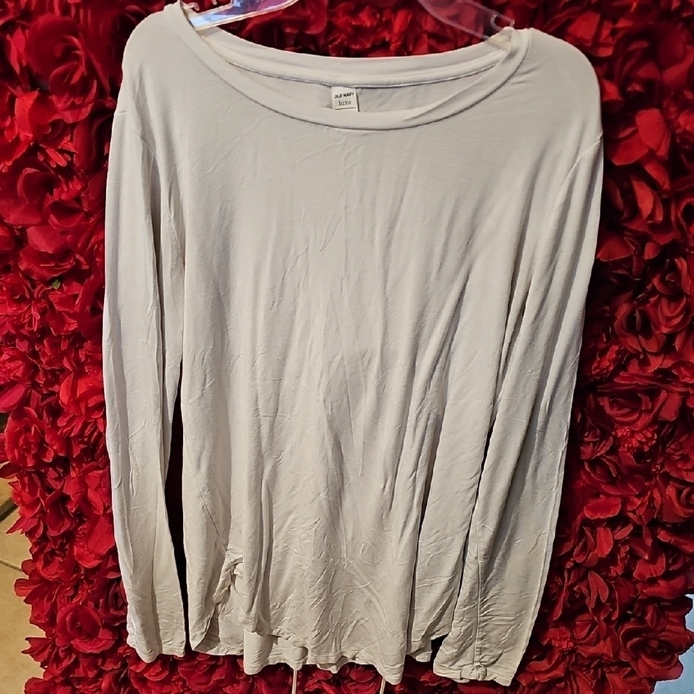 Old Navy Women's Off White Long Sleeve Top Size Large